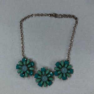 Adorable blue jewel flowers with gold chain